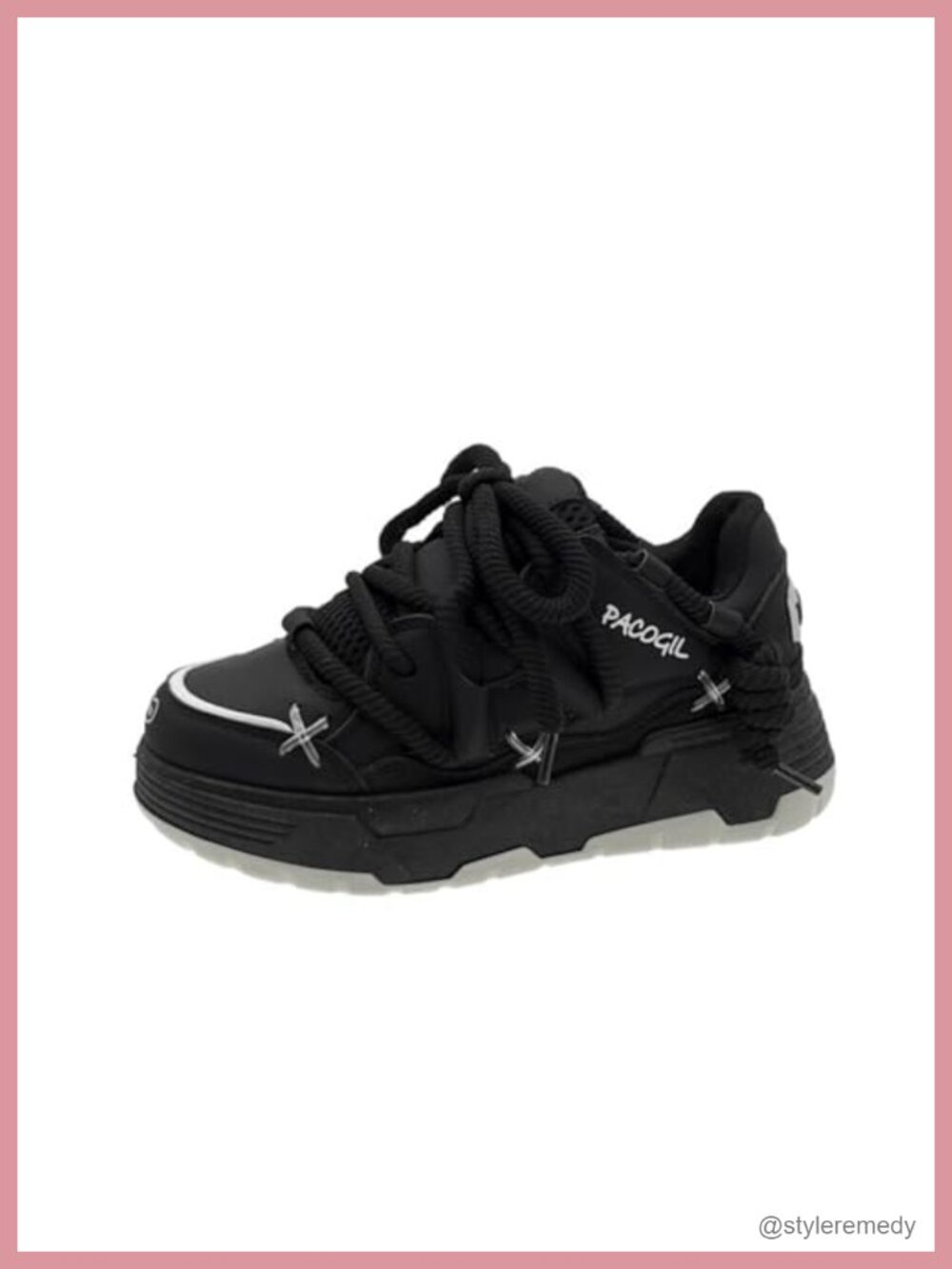 Y2K Chunky Platform Sneakers Womens Lightweight Lace-Up Cushioned Sole